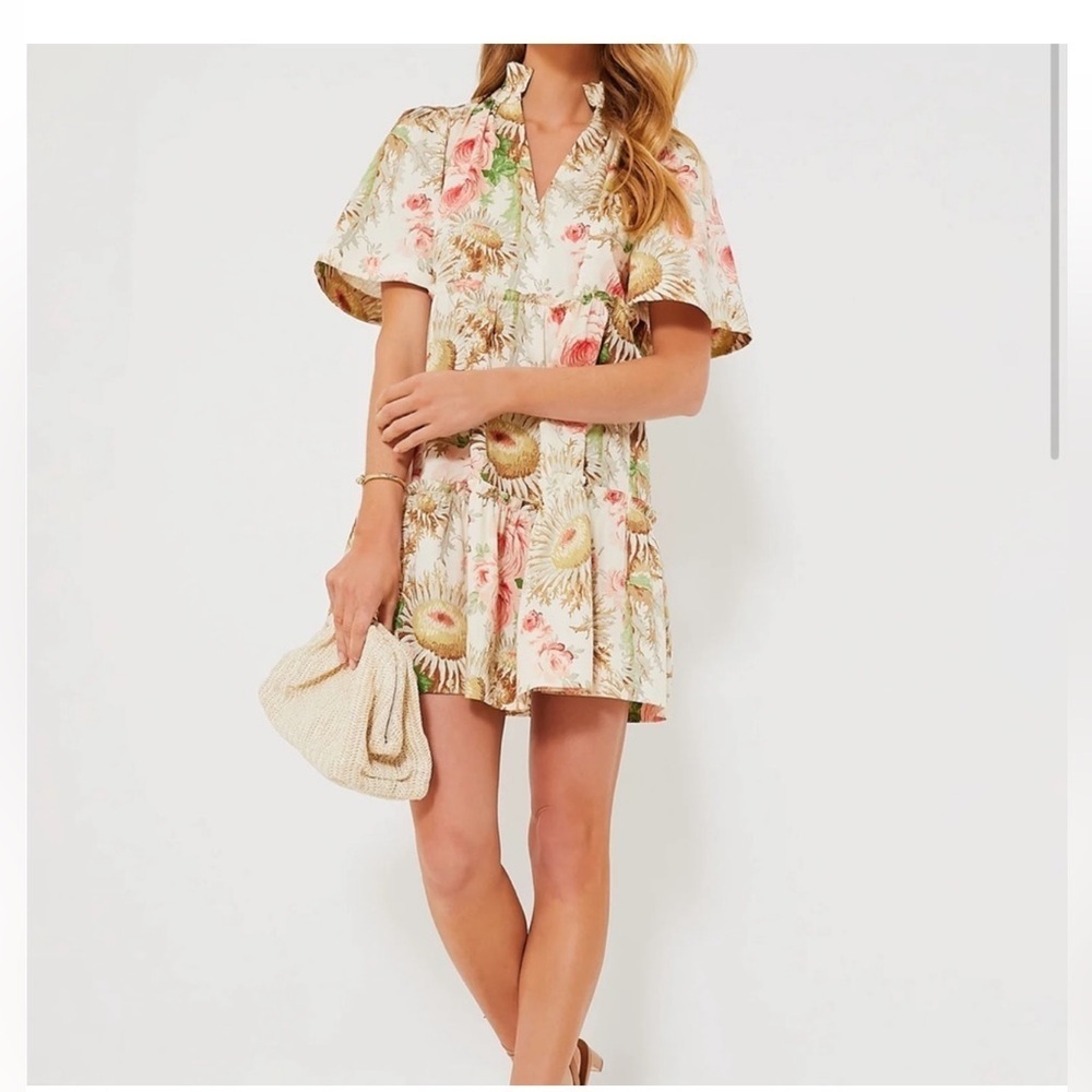Tuckernuck Crawford Dress XS | Sun-Faded Floral Ruffle Midi $188 NWT - Picture 2 of 16